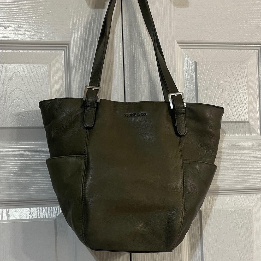 Stone & Co. Olive Leather Tote